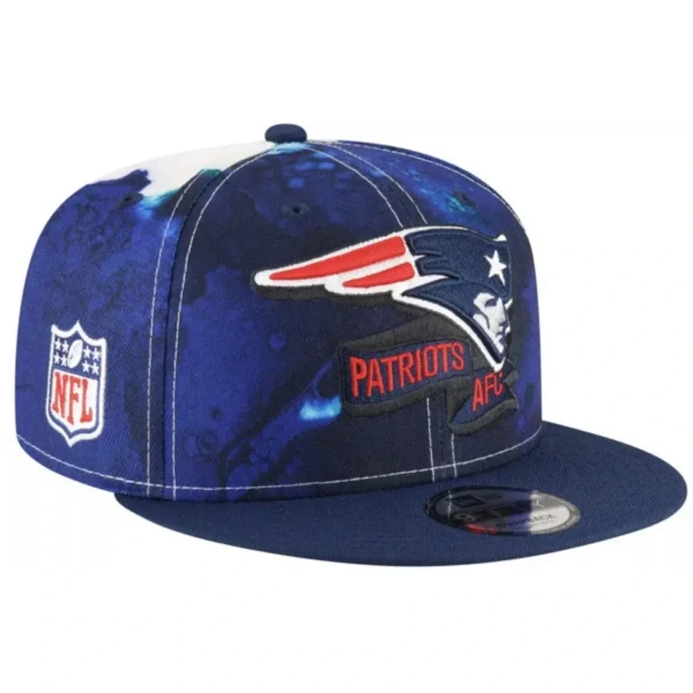 New Era Men's New England Patriots Sideline Ink Dye 9Fifty Blue Adjustable Hat - Picture 3 of 6